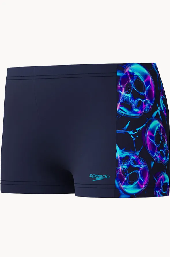 Boys Allover Print Panel Aquashort