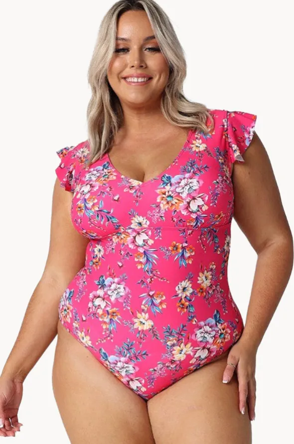 Castaway Frill V Neck One Piece