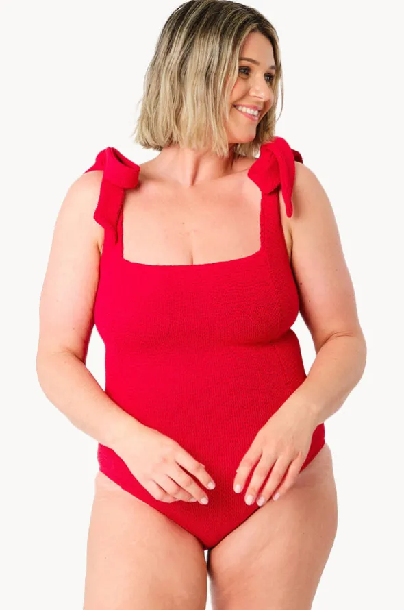 Crinkle Classic Square Neck One Piece