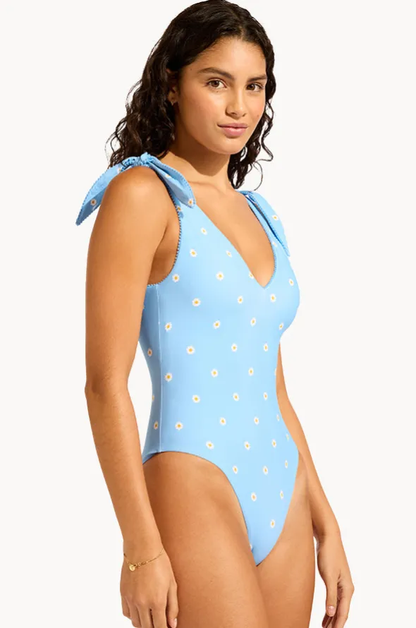 Daisy Chain Deep V Neck Maillot