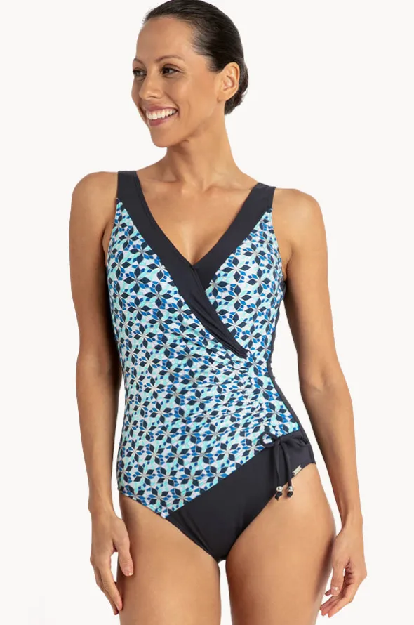 Deco Gathered Cross Over One Piece
