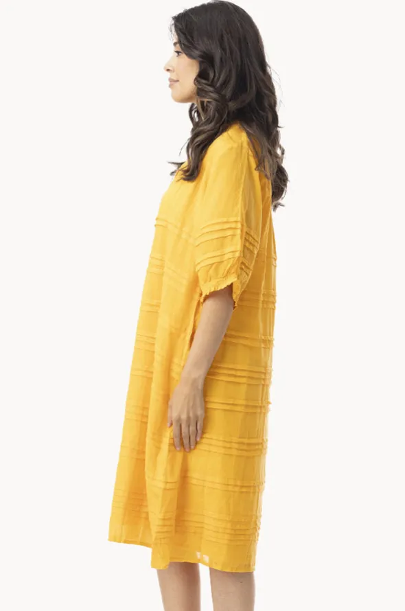 Essentials Cotton Gauze Pleated Dress