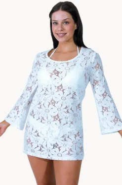 Floral Crochet Bell Sleeve Tunic