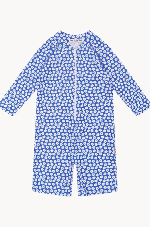 Girls Blue Daisy Sunsuit