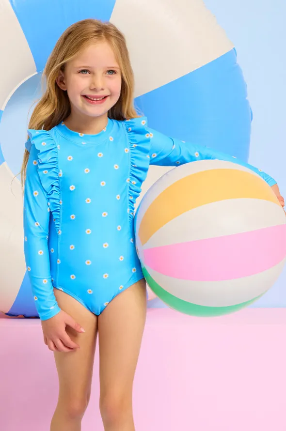 Girls Daisy Chain Frill Sunsuit
