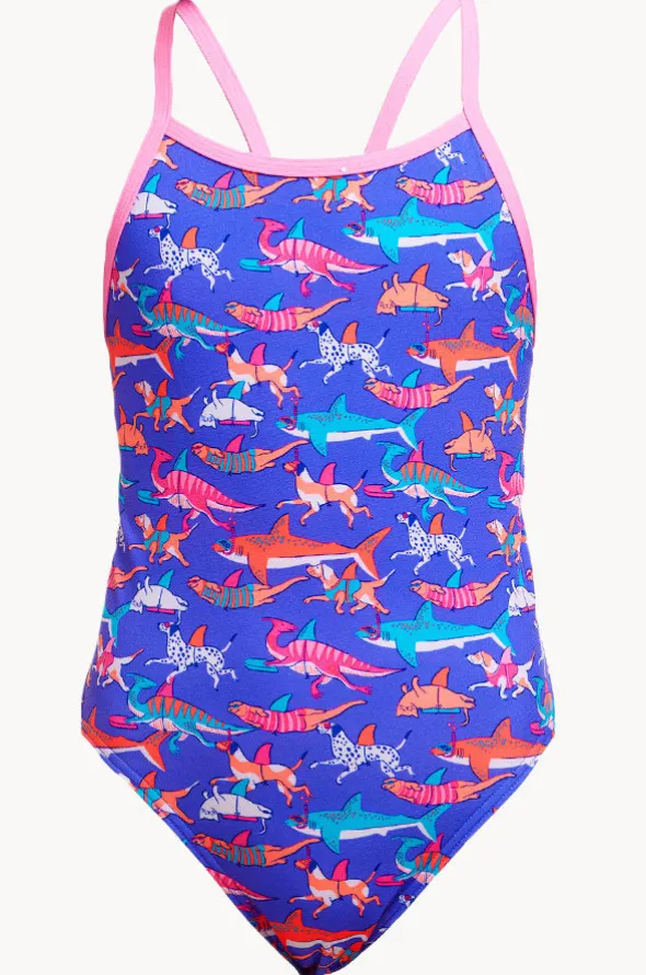 Girls Doggie Paddle Single Strap One Piece