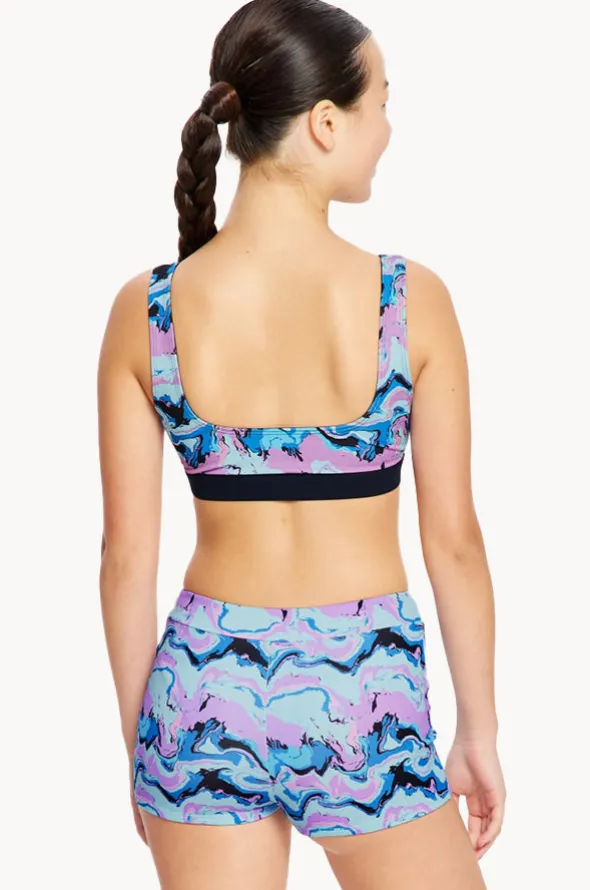 Girls Marble Reversible Crop Set