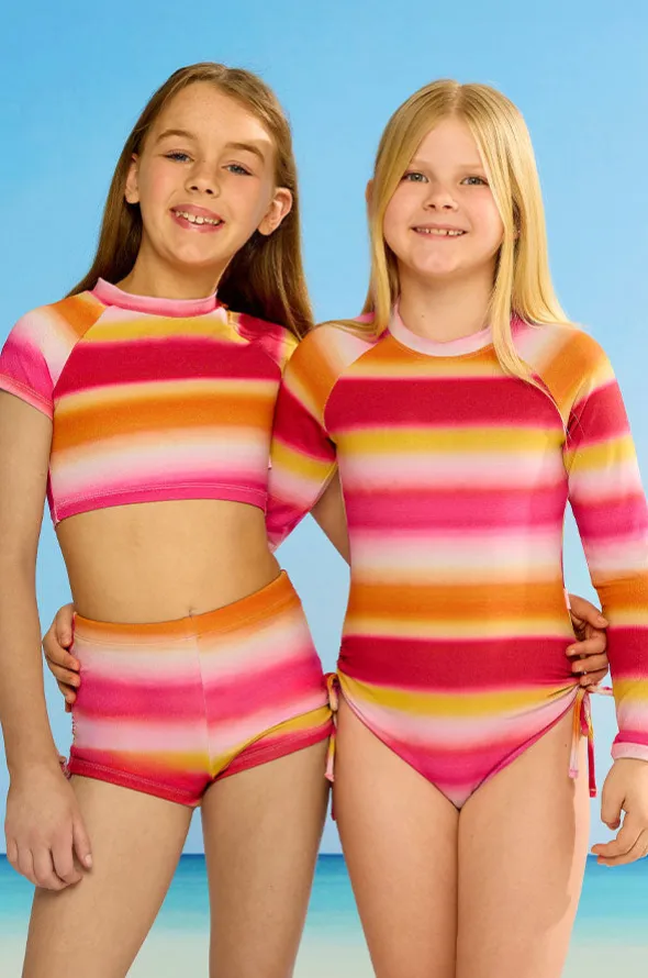 Girls Ombre Crop Suntop Set