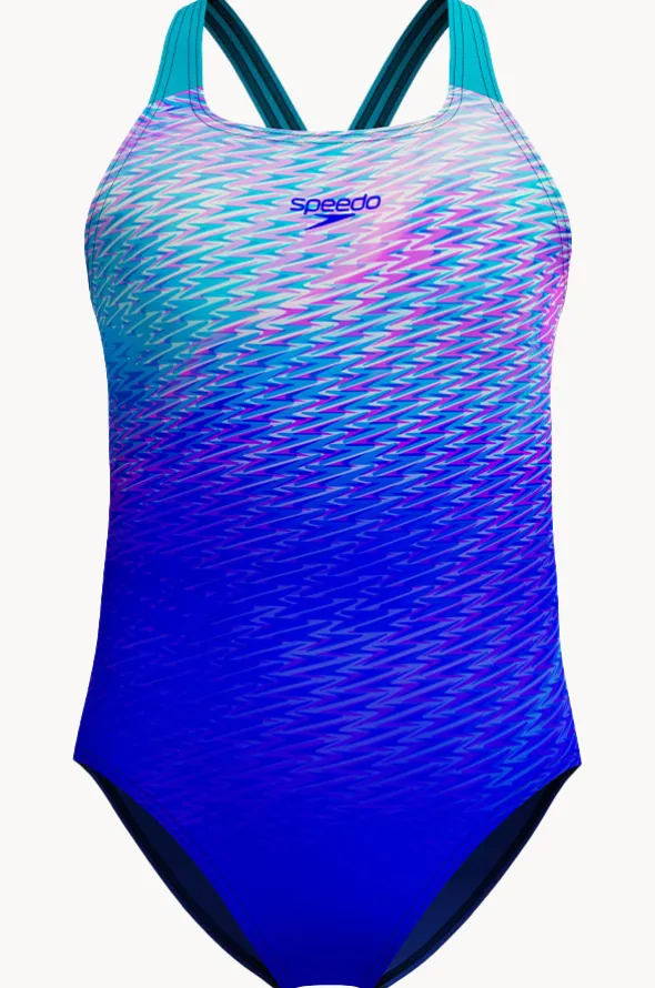 Girls Print Placement Powerback One Piece