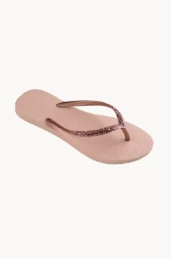 Girls Slim Metal Glitter Logo Thong