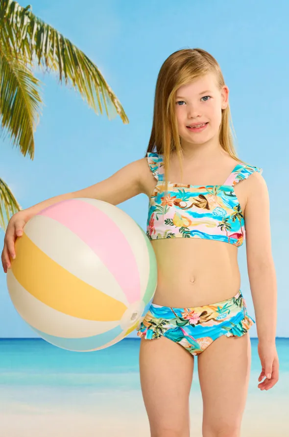 Girls South Pacific Frill Crop Set