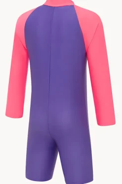 Girls Splice Long Sleeve Sunsuit