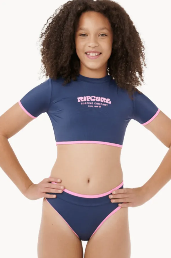 Girls Surf Puff Crop Suntop Set