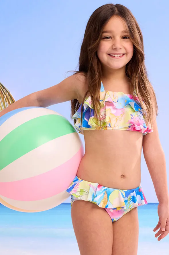 Girls Surrealism Frill Crop Set