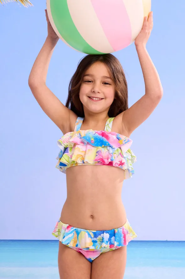 Girls Surrealism Frill Crop Set