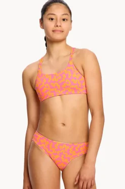 Girls Wavy Cross Back Crop Set