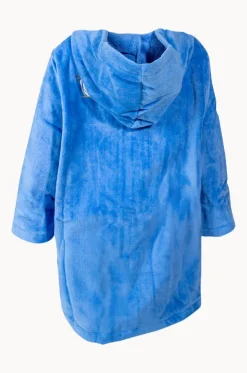 Kids Blue Riptide Hooded Towel Robe 5-7Y