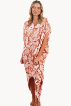 Leaves Frilled Toga Dress