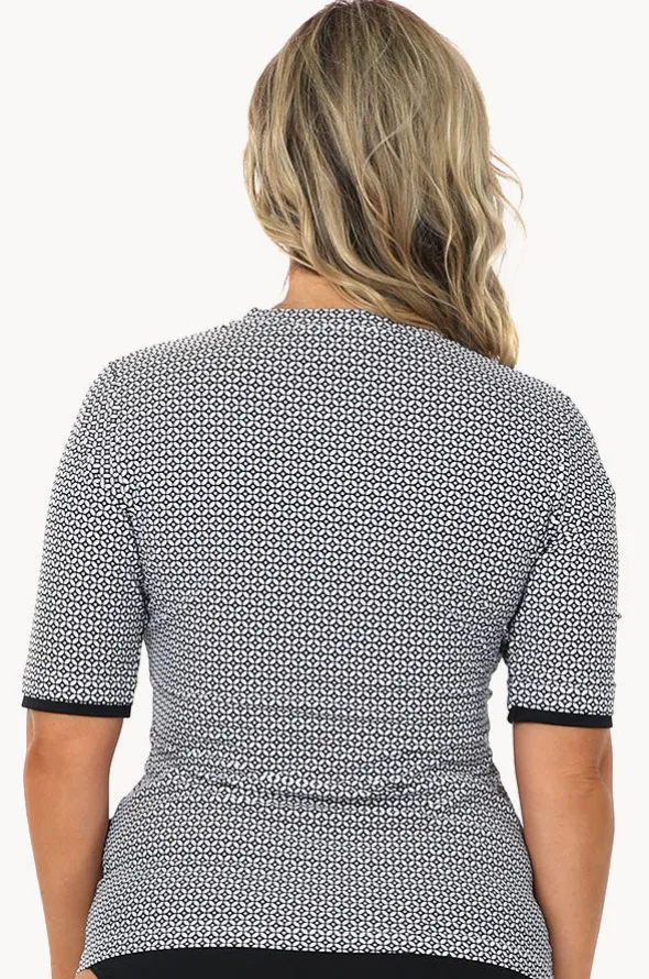 Mamiko Short Sleeve Zip Suntop
