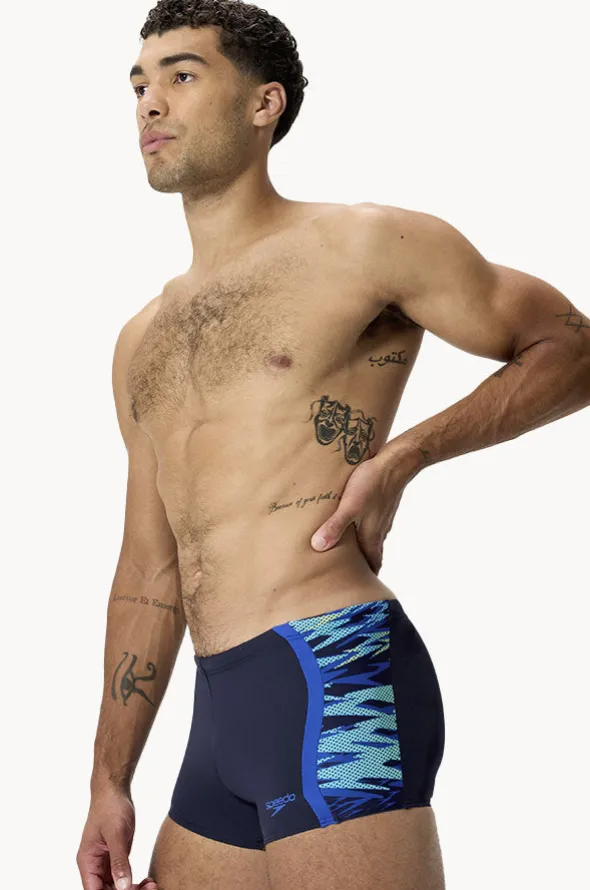 Mens Print Spliced Aquashort