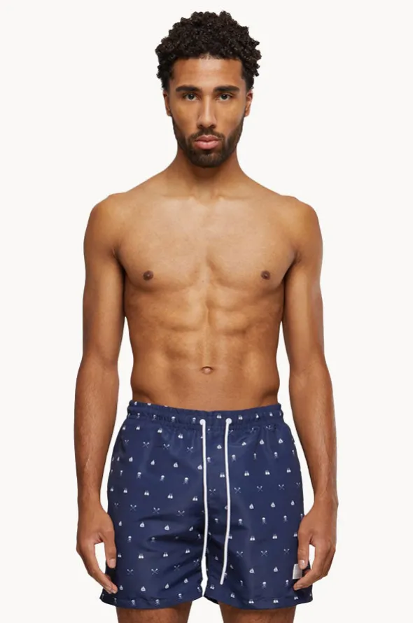 Mens Skull And Yacht Swim Short