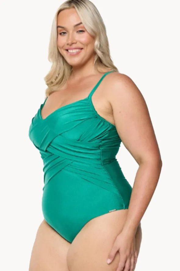 Metallic Criss Cross One Piece