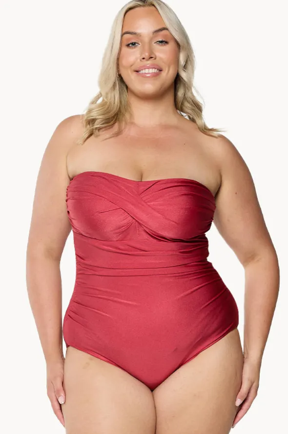 Metallic Twist Bandeau One Piece