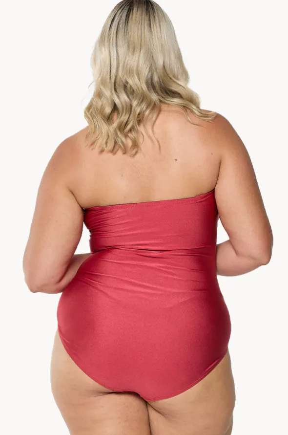 Metallic Twist Bandeau One Piece