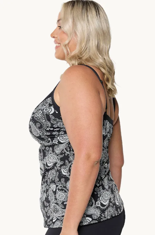 Mono Paisley DD/E Cup Underwire Tankini Separate