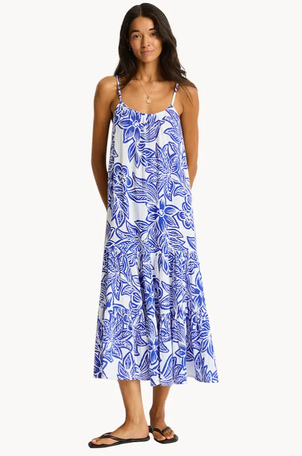 Palmera Resort Tiered Midi Sundress