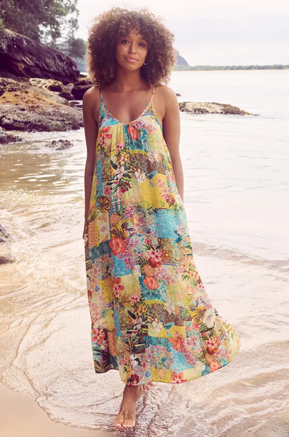 Papaya Scoop Maxi Dress