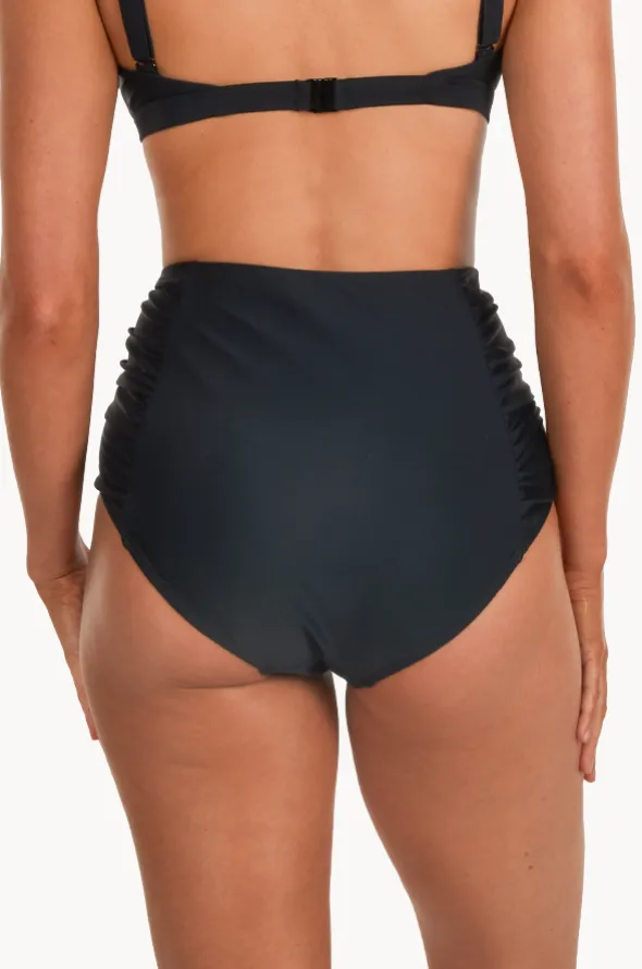 Plain Gathered High Waist Pant