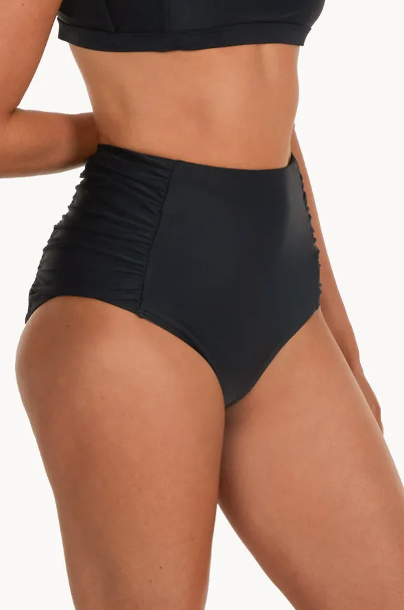 Plain Gathered High Waist Pant