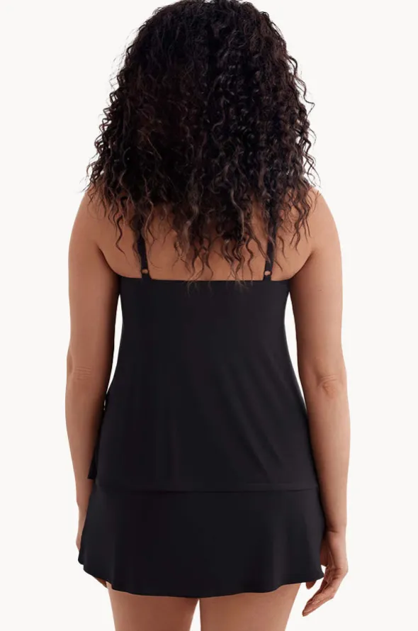 Plain Ruffle Skirtini Swim Dress