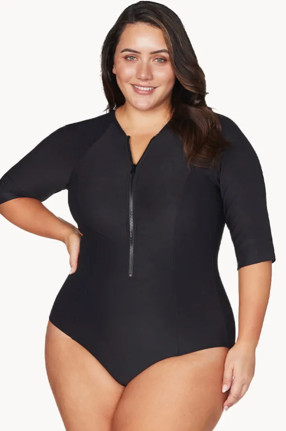 Plains Short Sleeve Zip Sunsuit