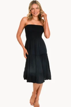 Plain Tiered Rouched Dress