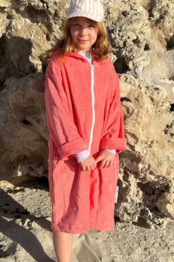 Salty Peach Hooded Towel Robe S/M