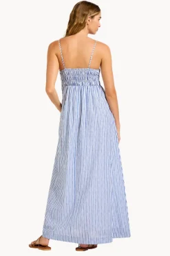 Shirred Midi Dress