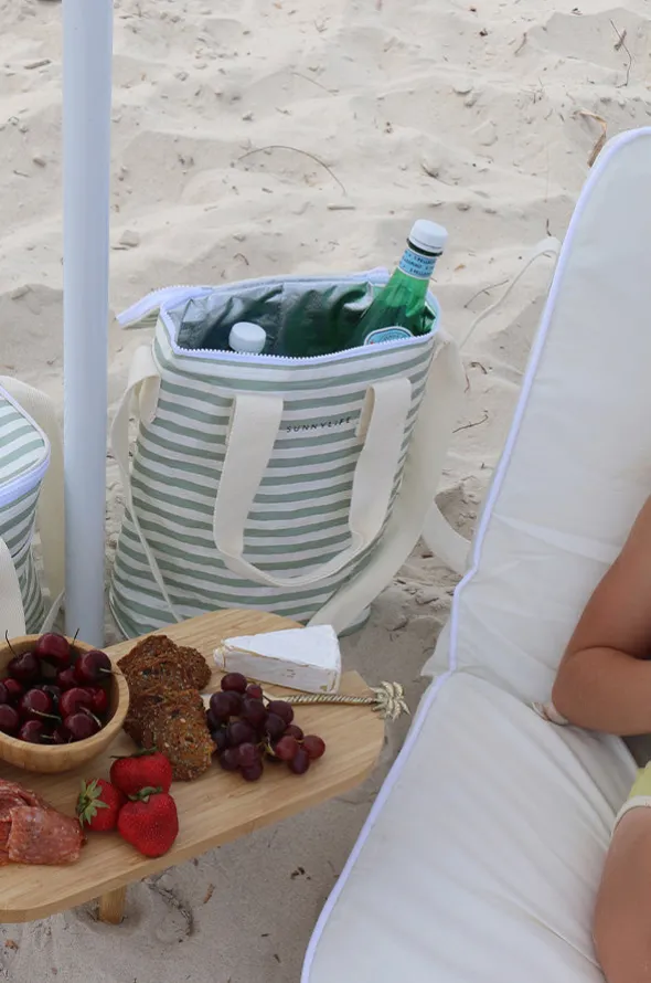 Stripe Light Cooler Drinks Bag