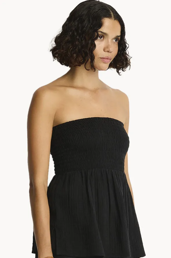 Sunset Shirred Bandeau Top