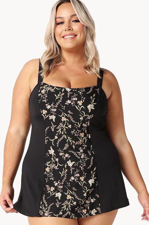 Wildflowers Wide Strap Swim Dress