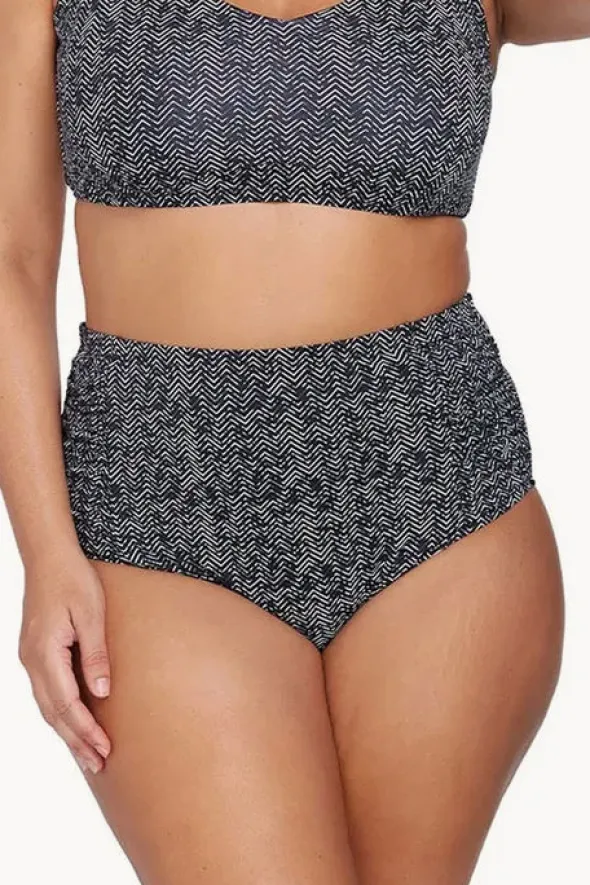 Zig Zag Rouched High Waist Pant